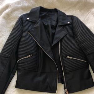 Max Jeans black leather jacket